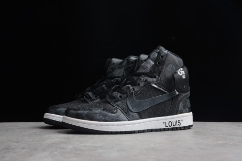 Air Jordan 1 x Off Whit x LV Black Grey AQ081