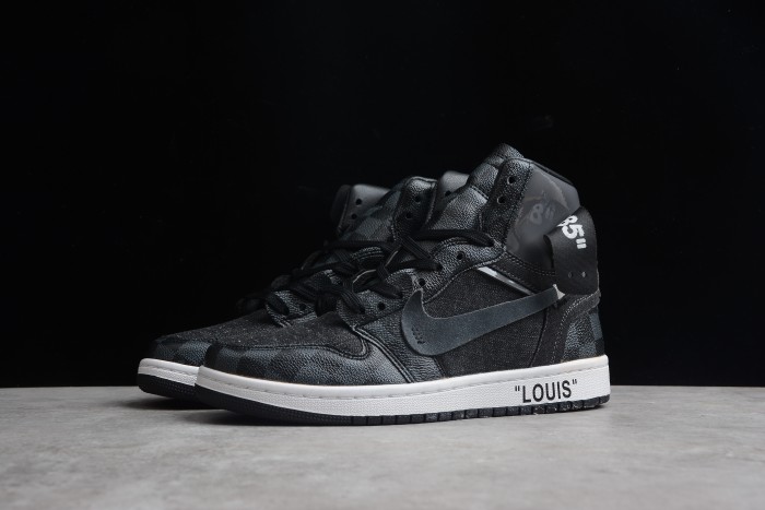 Air Jordan 1 x Off Whit x LV Black Grey AQ081