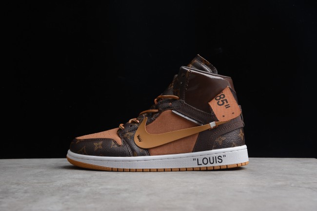 Air Jordan 1 X Off Louis OW x LV Brown Orange AQ0818-158
