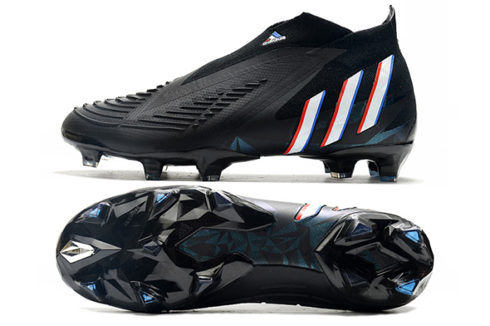 Predator Edge Geometric FG Black Laceless Soccer Shoes