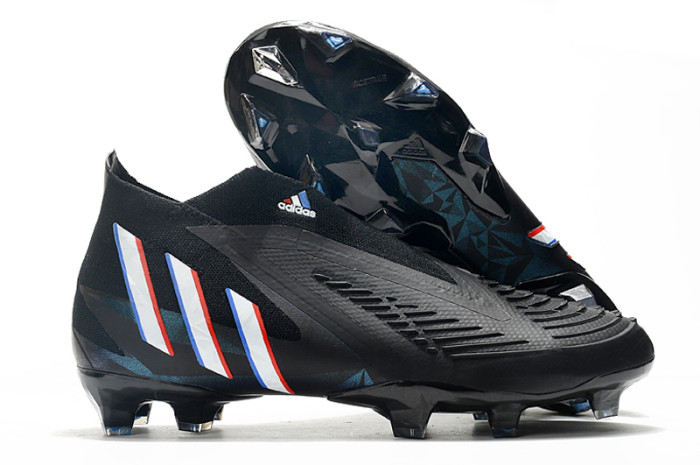Predator Edge Geometric FG Black Laceless Soccer Shoes