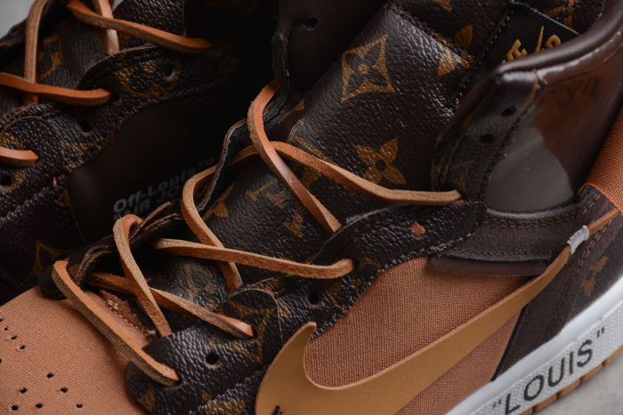Air Jordan 1 X Off Louis OW x LV Brown Orange AQ0818-158