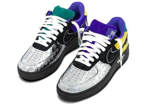 Air Force 1 LV Louis Vuitton Low Black Metallic Silver