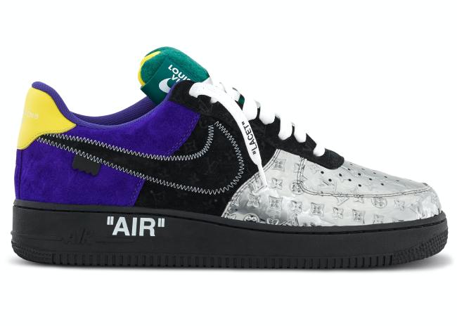 Air Force 1 LV Louis Vuitton Low Black Metallic Silver