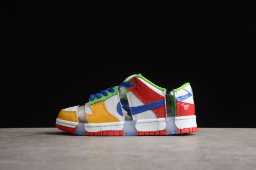 eBay x SB Dunk Red white yellow green color splicing FD8777-100
