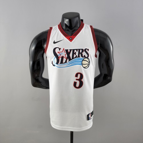 Allen Iverson Philadelphia 76ers Swingman Big Meteor White Retro Jersey
