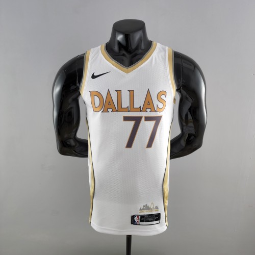 Luka Doncic Dallas Mavericks City Edition White Swingman Jersey