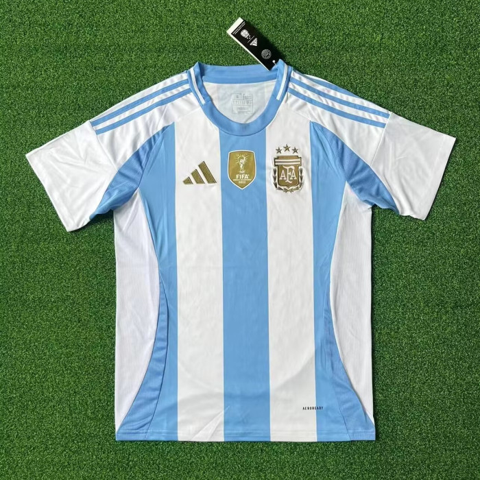 Argentina 2024 Home Man Jersey With FIFA World Cup badge.