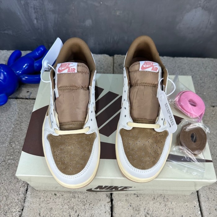 Travis Scott x Air Jordan 1 Low Sail and Ridgerock