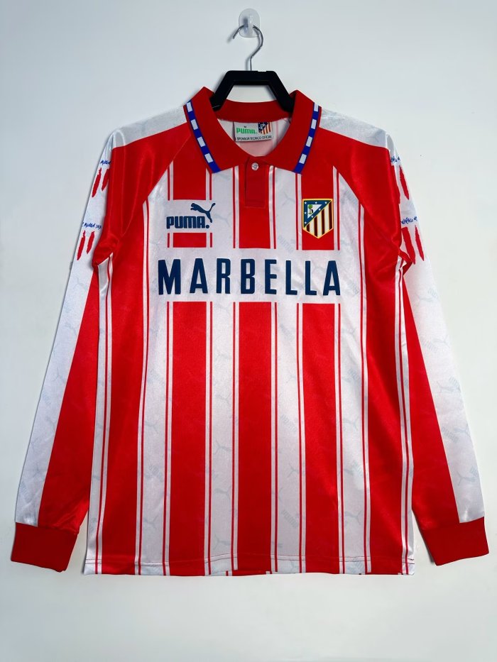Atletico Madrid Home Long Sleeve Retro Jersey 1994/95