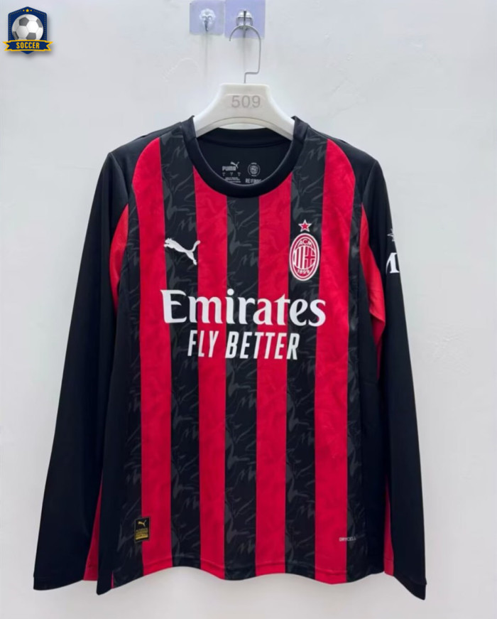 AC Milan Home Long Sleeve Man Jersey 25/26