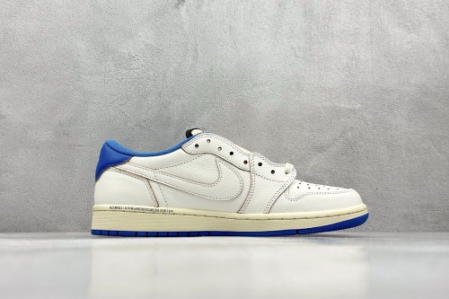 Travis Scott x Fragment x Air Jordan 1 Low Cream White Blue TS CQ3277-100
