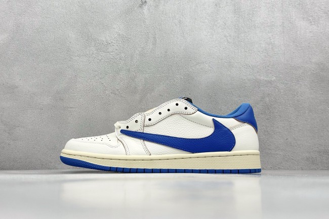 Travis Scott x Fragment x Air Jordan 1 Low Cream White Blue TS CQ3277-100