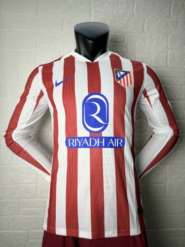 Atletico Madrid Home Player Long Sleeve Jersey 25/26