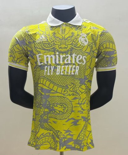 Real Madrid Yellow Dragon Pattern Player Jersey 25/26
