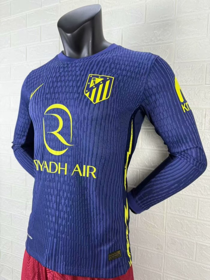 Atletico Madrid Away Player Long Sleeve Man Jersey 25/26