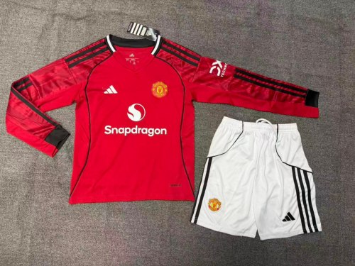 Manchester United Home Long Sleeve Kids Suit 25/26
