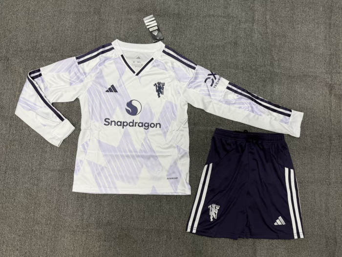 Manchester United Away Long Sleeve Kids Suit 25/26