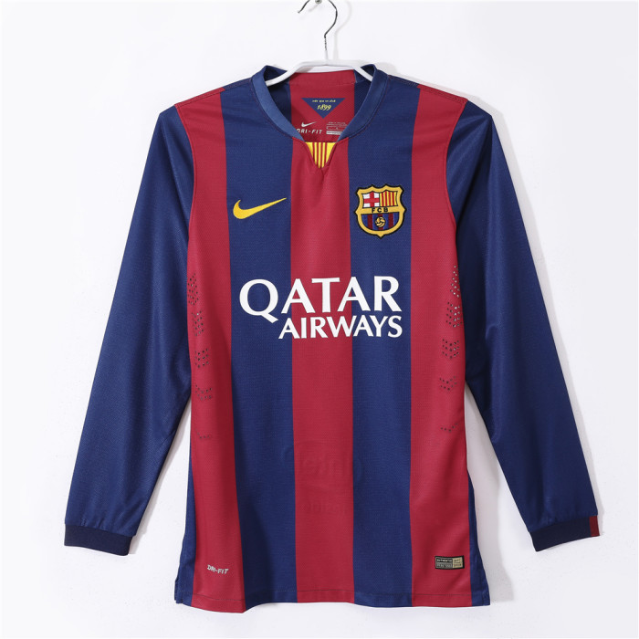Barcelona Home Long Sleeve Retro Jersey 2014/15