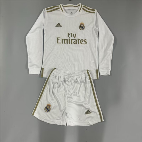 Real Madrid Home Retro Long Sleeve Kids Suit 2019/20