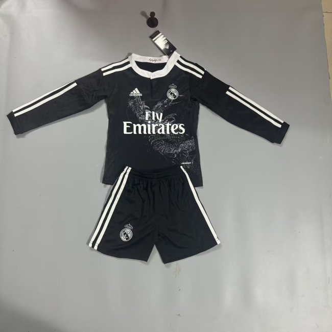 Real Madrid Home Retro Kids Long Sleeve Suit 2014/15