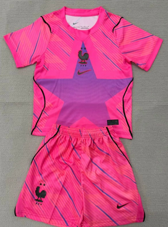 France 2026 World Cup Hollywood Pink Goalkeeper Kids Suit