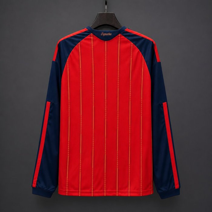 Spain 2026 World Cup Home Man Long Sleeve Jersey (2 stars)