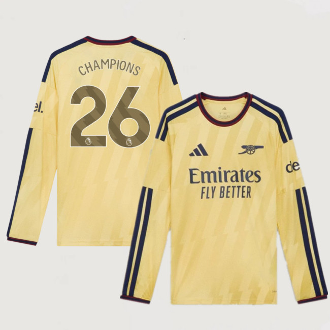 Arsenal Third Champions Men Long Sleeve Jersey 26/27