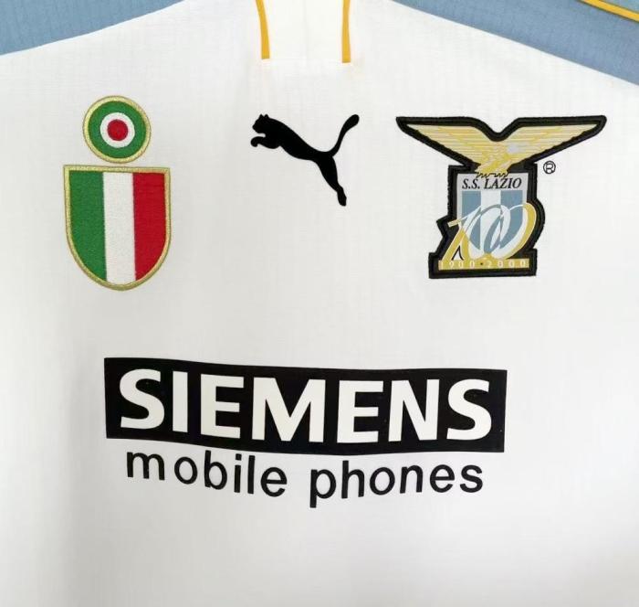 Lazio Away Long Sleeve Retro Jersey 2000/01