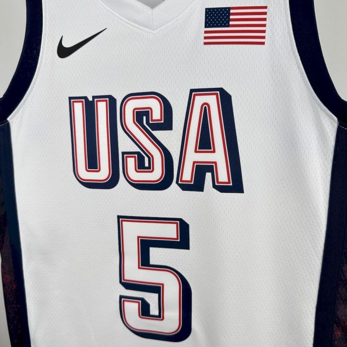 Anthony Edwards Team USA 2024 Swingman Home Jersey White