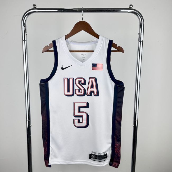 Anthony Edwards Team USA 2024 Swingman Home Jersey White