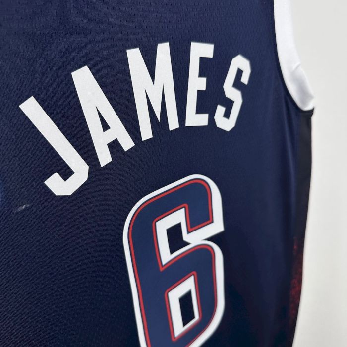 LeBron James Team USA 2024 Swingman Away Jersey Blue