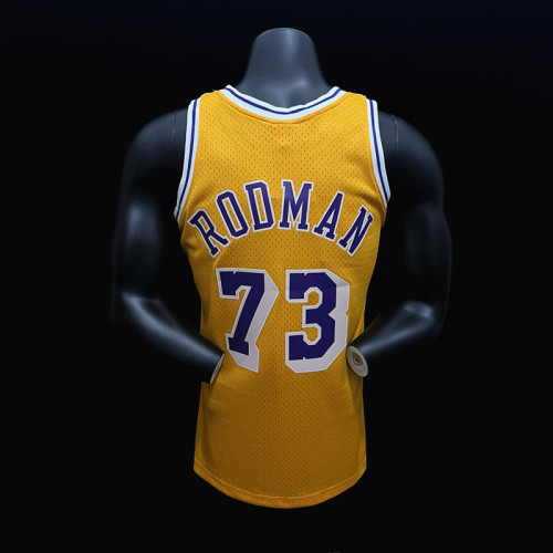 Dennis Rodman Los Angeles Lakers Hardwood Classics Swingman Jersey Yellow