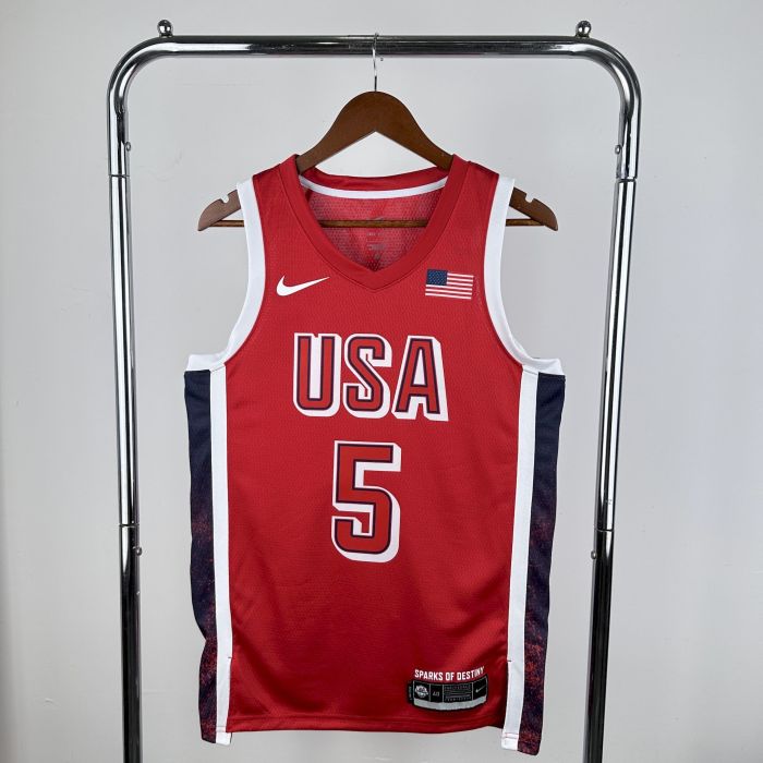 Anthony Edwards Team USA 2024 Swingman Jersey Red