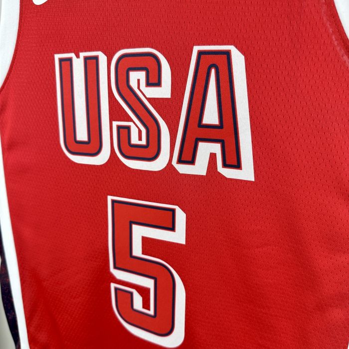 Anthony Edwards Team USA 2024 Swingman Jersey Red