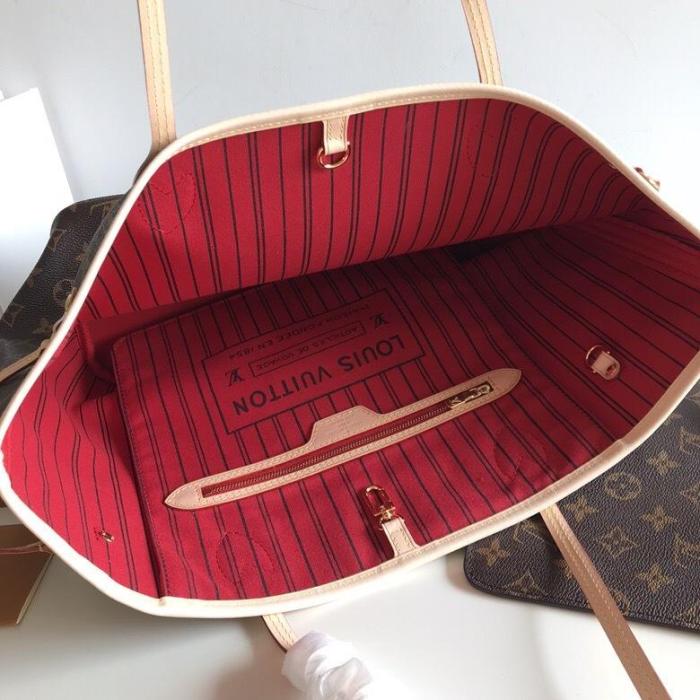 canvas leather neverfull bag ,AAAAA ,size  PM , MM ,GM ,no box, B130-2
