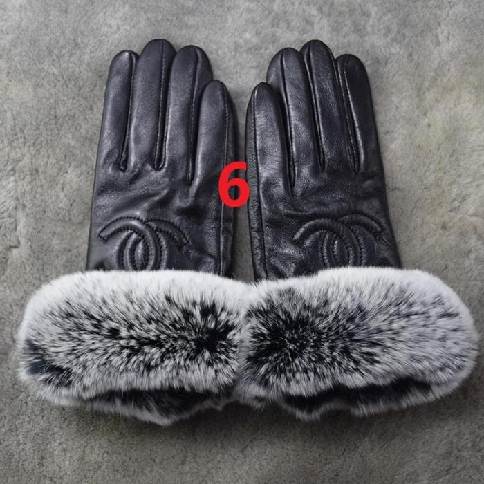 Women's fur leather gloves, with box