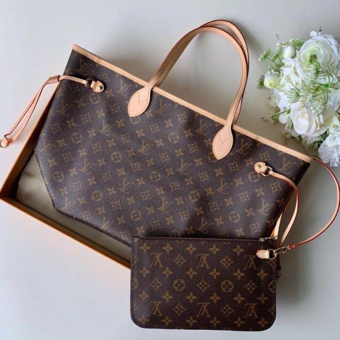 canvas leather neverfull bag ,AAAAA , size  PM , MM ,GM ,no box, B130-1