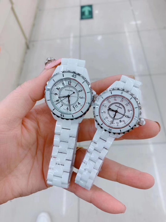 Men and women couple watches, quartz electronic watches, ceramic watches，size : Man 38mm， Women 33mm