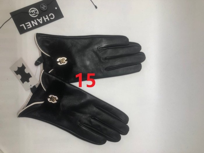 Women's fur leather gloves, with box