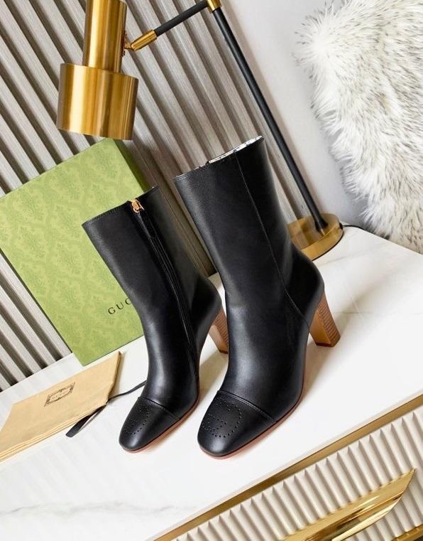 women leather heel boots shoes, heel 6cm, size 35-43, with box,SS110-151-155