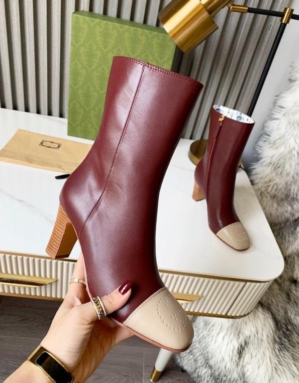 women leather heel boots shoes, heel 6cm, size 35-43, with box,SS110-151-155