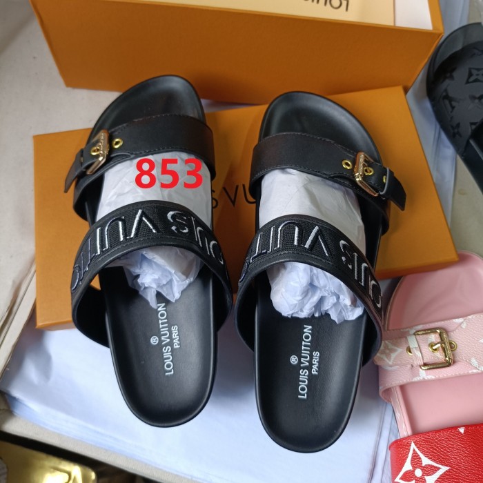 Men women leather slipper shoes, size 37-45,  with box, SS50-852-857