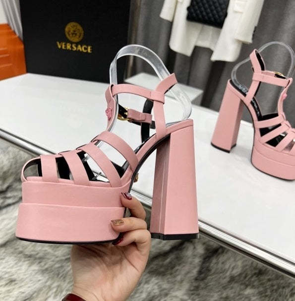 Women heel leather shoes, heel 15cm,waterproof platform 5.5 cm,size 34-42, with box , SS110-182-187