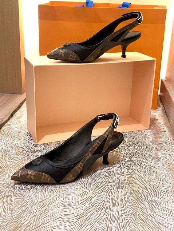 Women heel leather silk shoes, heel 5.5cm,size 34-41, with box , SS110-174-181