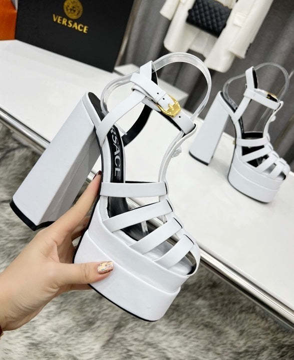 Women heel leather shoes, heel 15cm,waterproof platform 5.5 cm,size 34-42, with box , SS110-182-187