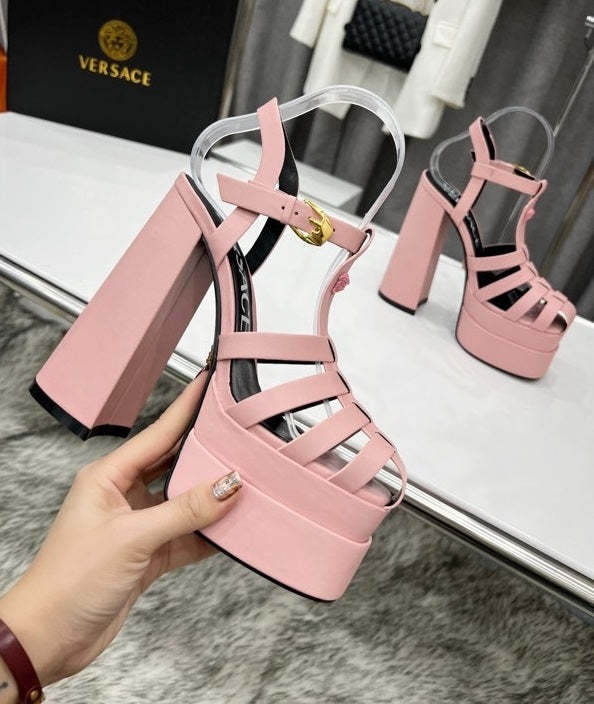 Women heel leather shoes, heel 15cm,waterproof platform 5.5 cm,size 34-42, with box , SS110-182-187