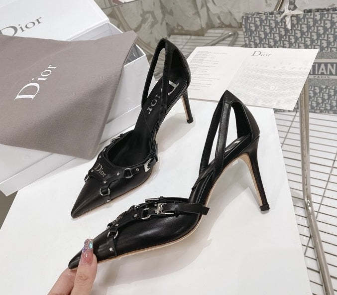 Top Quality Women heel leather shoes, heel 8cm,size 35-42, with box , SS110-170-171