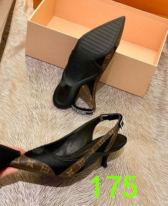 Women heel leather silk shoes, heel 5.5cm,size 34-41, with box , SS110-174-181