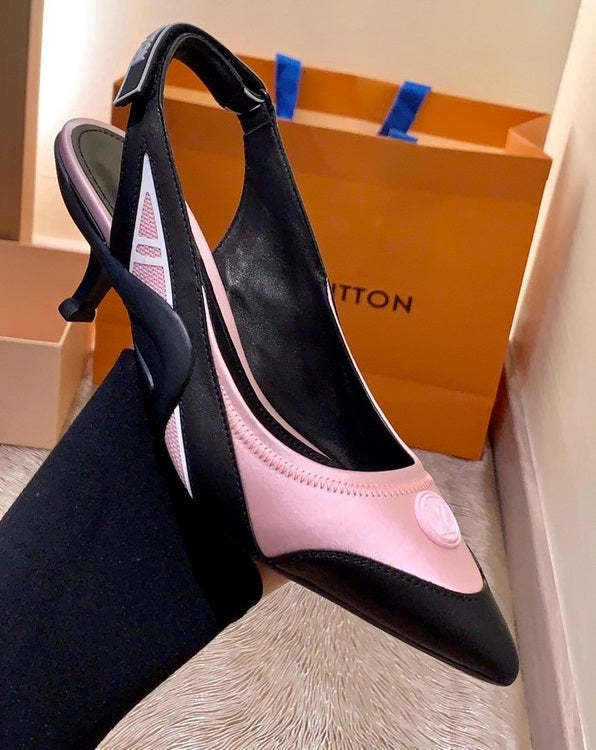 Women heel leather silk shoes, heel 5.5cm,size 34-41, with box , SS110-174-181